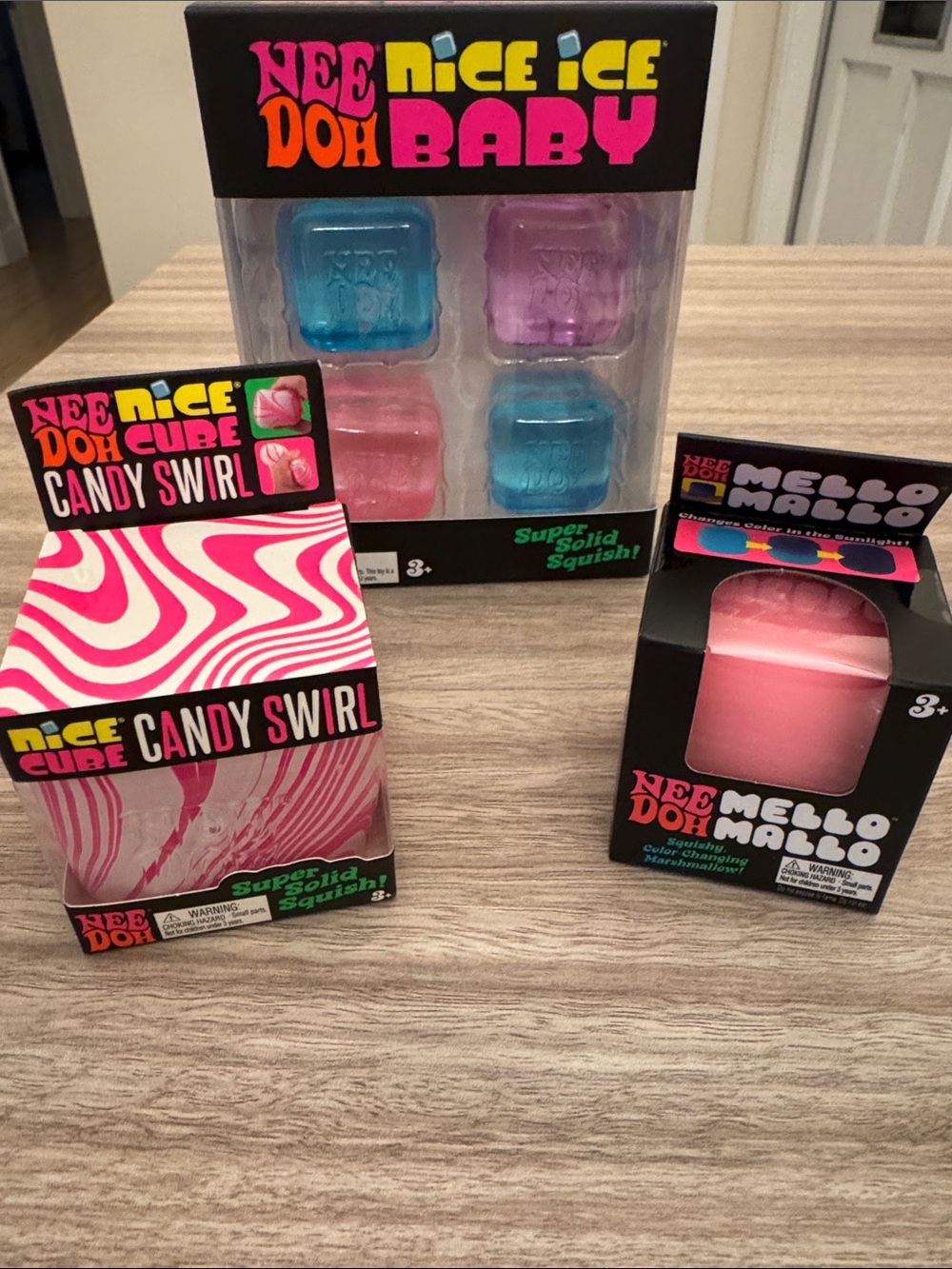 Nee don nice ice baby, mello mallo & nice cube candy swirl. Set of 3. NEW